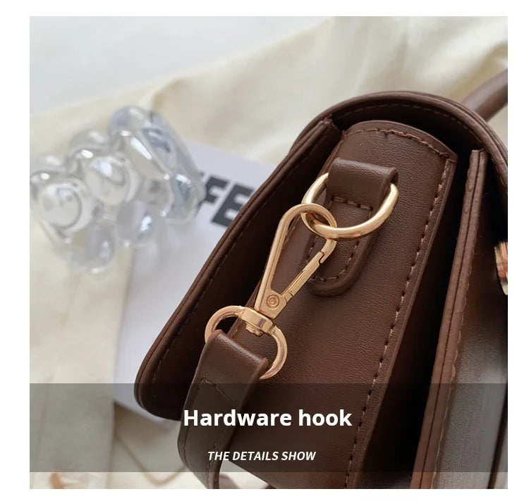 Leder Schultertasche. Modische Umhängetaschen Vintage Unterarmtasche