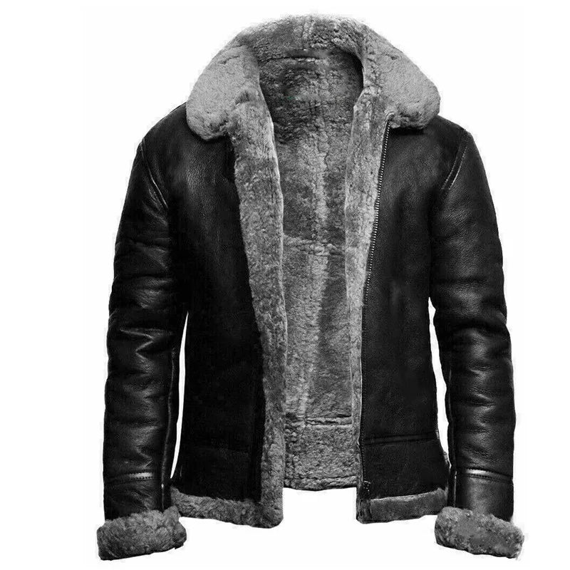 René™ - Moderne Leder- und Wolljacke