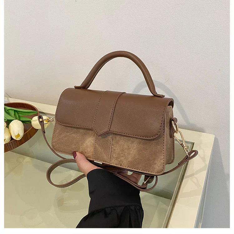 Leder Schultertasche. Modische Umhängetaschen Vintage Unterarmtasche
