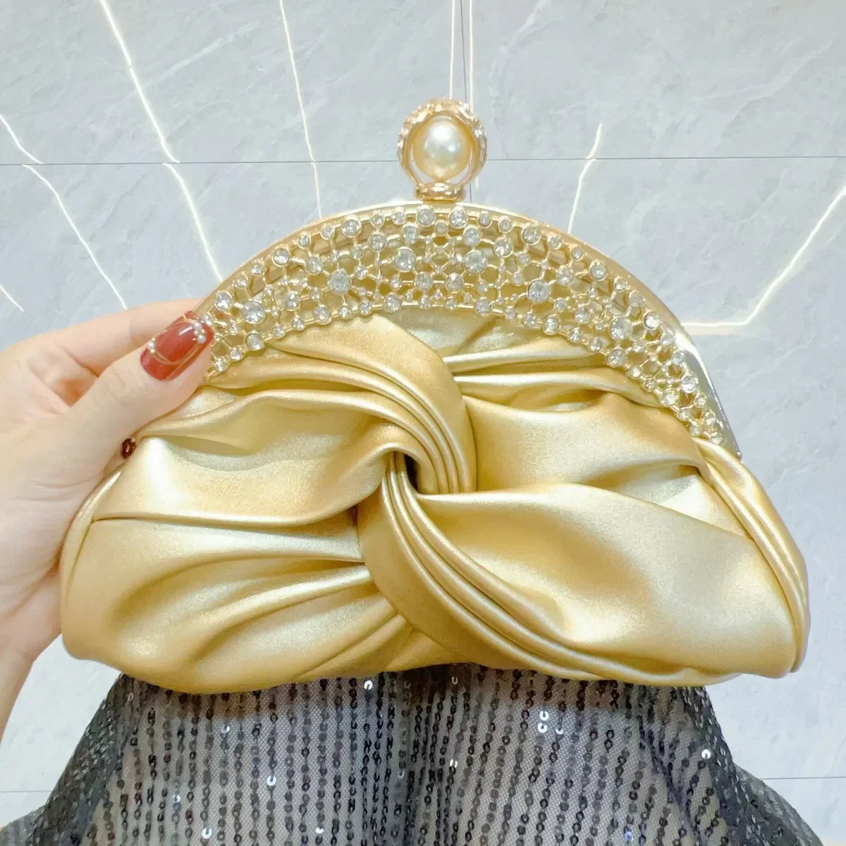 Luxuriöse Damenmode Design Handtaschen Funkelnde Bankett Clutch Tasche