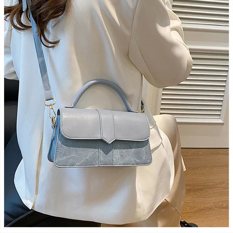 Leder Schultertasche. Modische Umhängetaschen Vintage Unterarmtasche