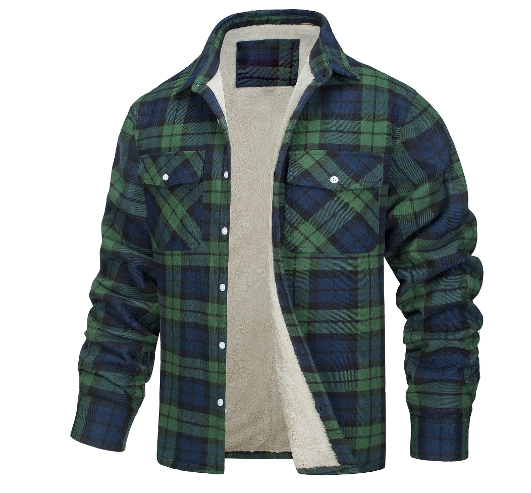Nate™ | Herren Karierte Sherpa-Futterjacke