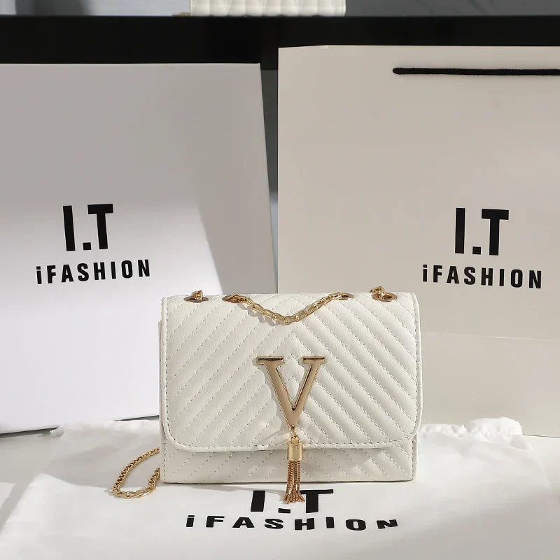 Stickerei Frauen Umhängetasche Faden Luxus Handtasche. Schultertasche