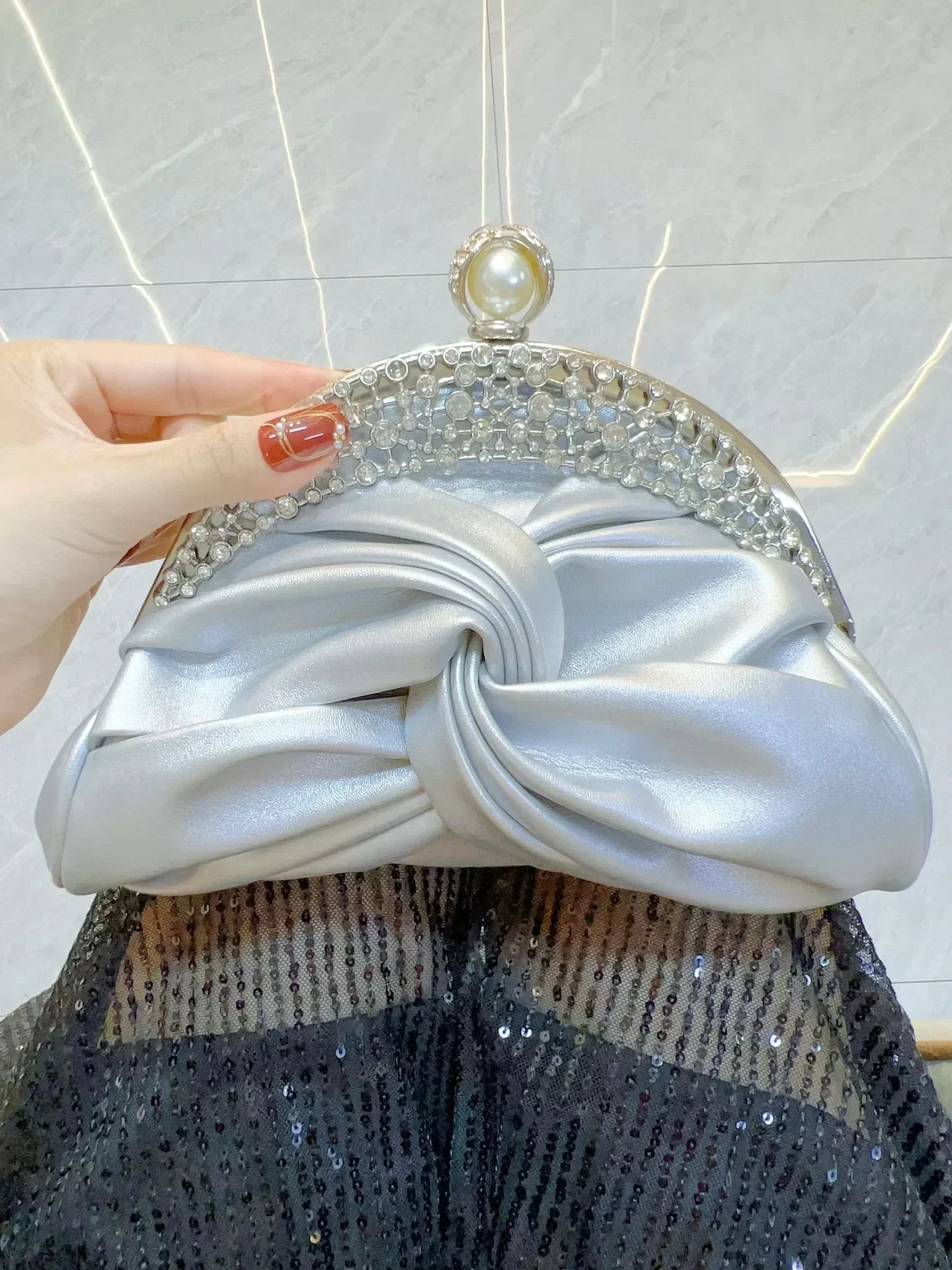 Luxuriöse Damenmode Design Handtaschen Funkelnde Bankett Clutch Tasche