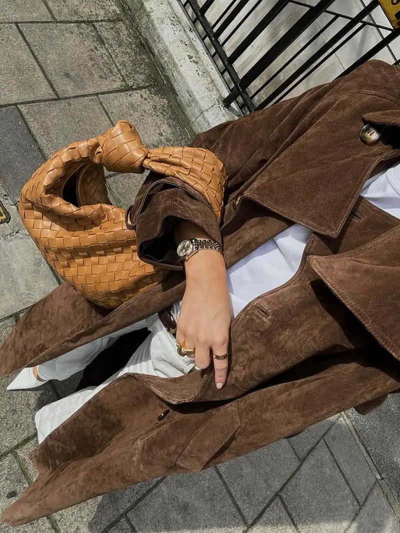 Ella | Wildleder Trenchcoat
