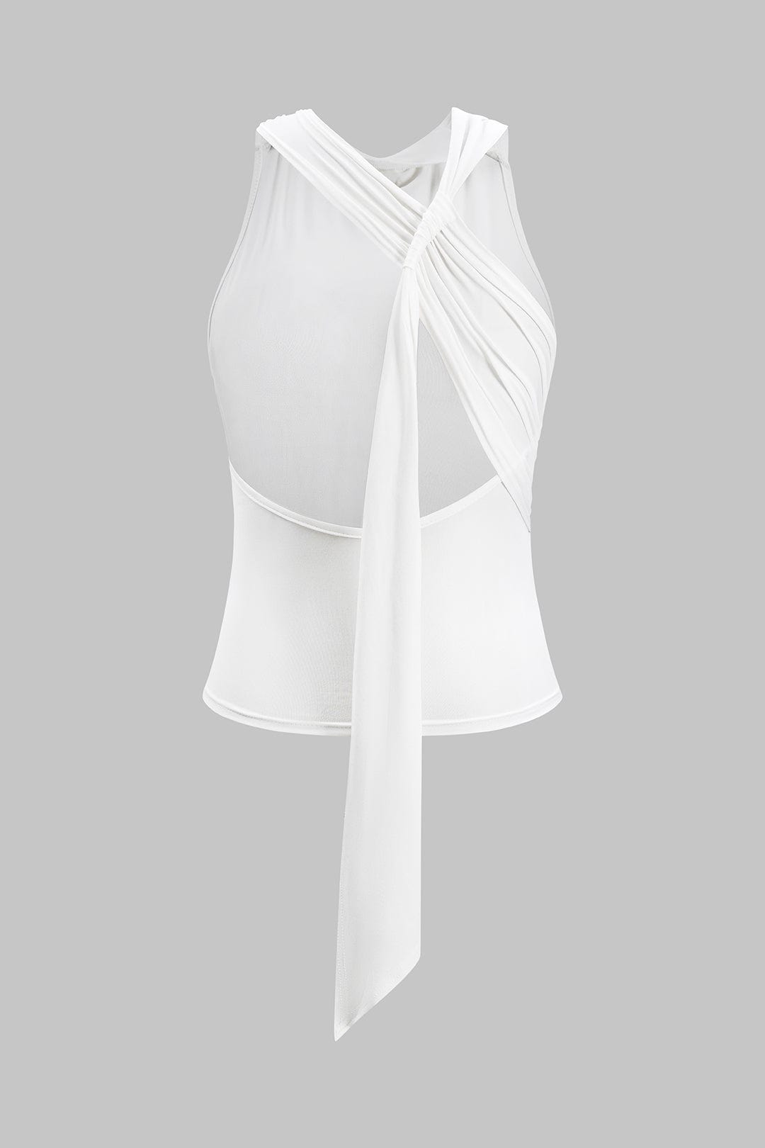 Mallory | Feminines Neckholder-Top mit Wickeldesign & Knoten-Detail