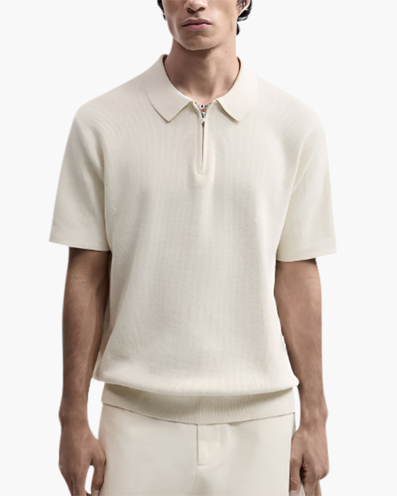 Brooks | kurze Ärmel Männer halb Reißverschluss stricken Poloshirt