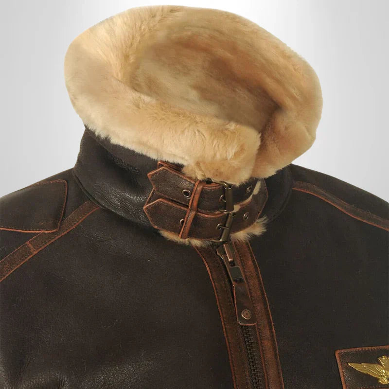 Thomas™ | Exklusive Fliegerjacke mit Fellkragen