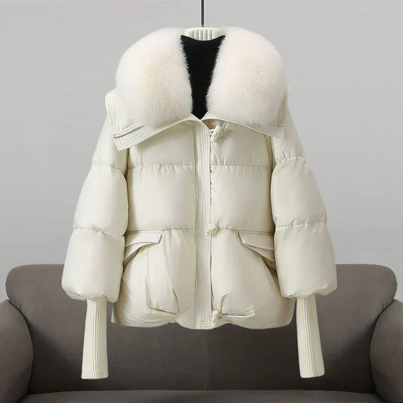 Gretl | Pufferjacke mit Kunstpelzkragen