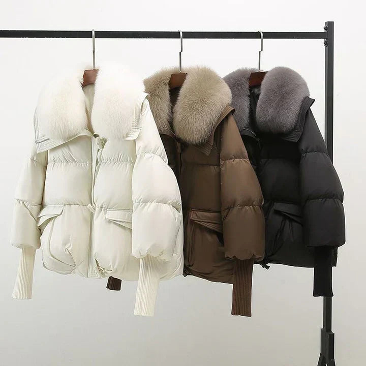 Gretl | Pufferjacke mit Kunstpelzkragen