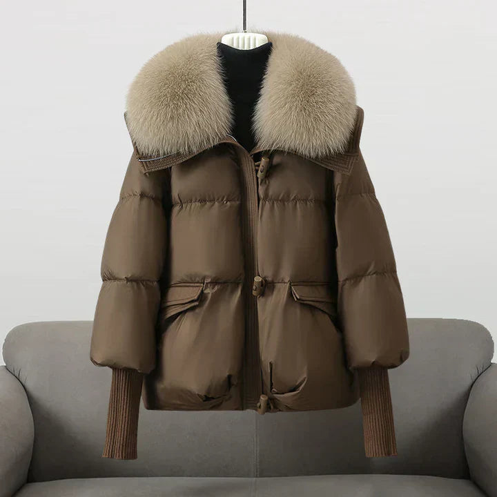 Gretl | Pufferjacke mit Kunstpelzkragen