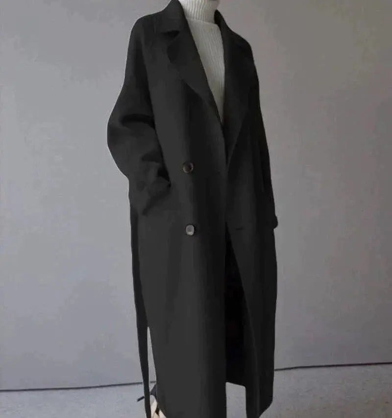 Luré | Langer Wollmantel für Damen