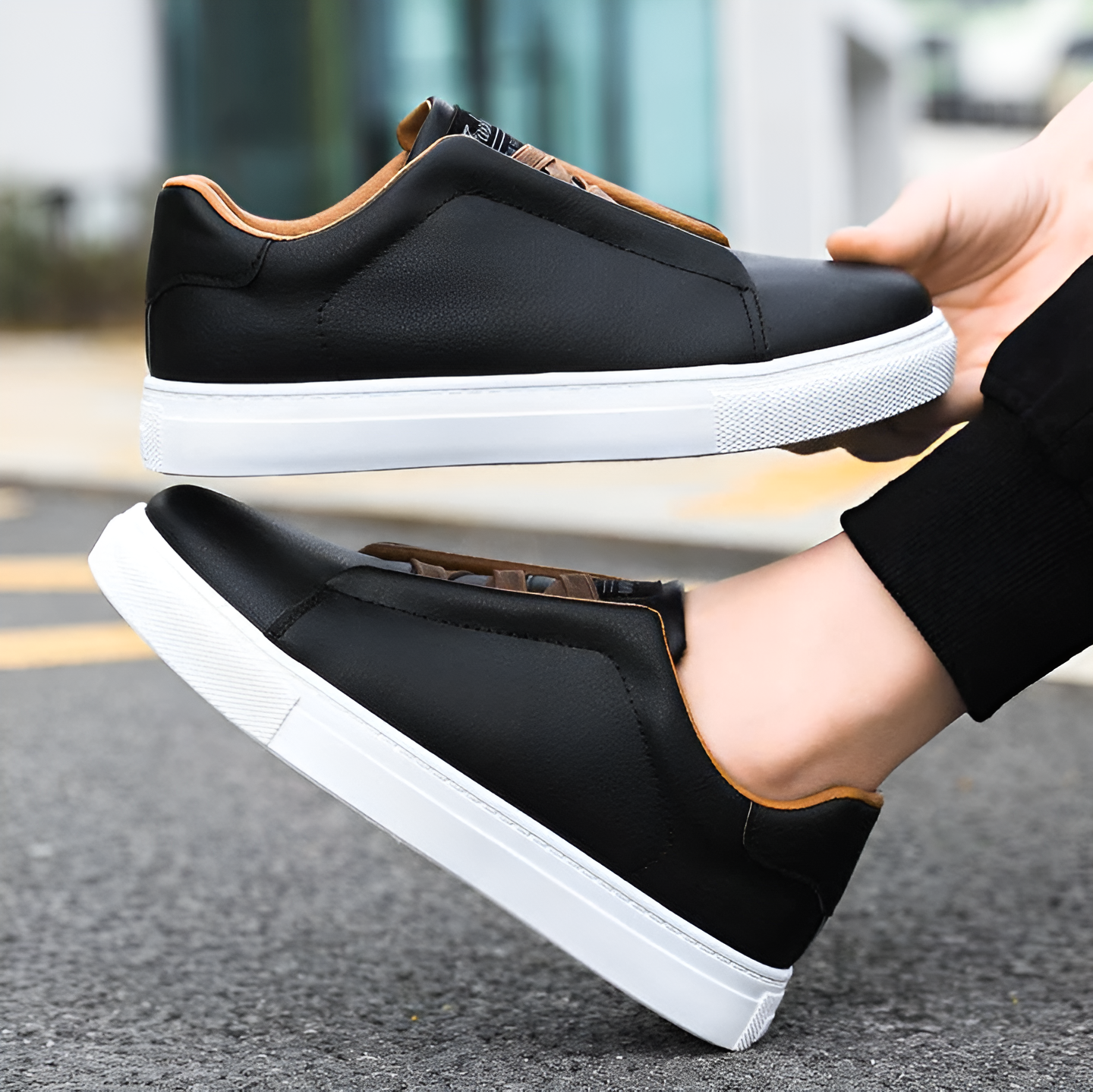 Alexander | Hochwertiger weißer Herrensneaker aus Leder