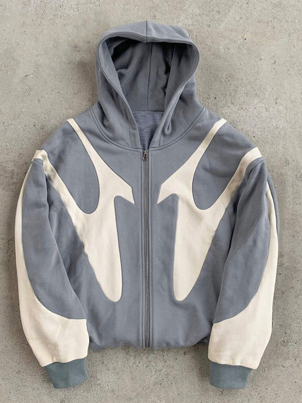 Stylischer Kapuzenpullover mit Reißverschluss und modernem Kontrastdesign