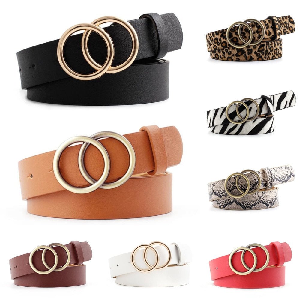 Schicker Aria Damen Ledergürtel mit modischer O-Ring-Schnalle