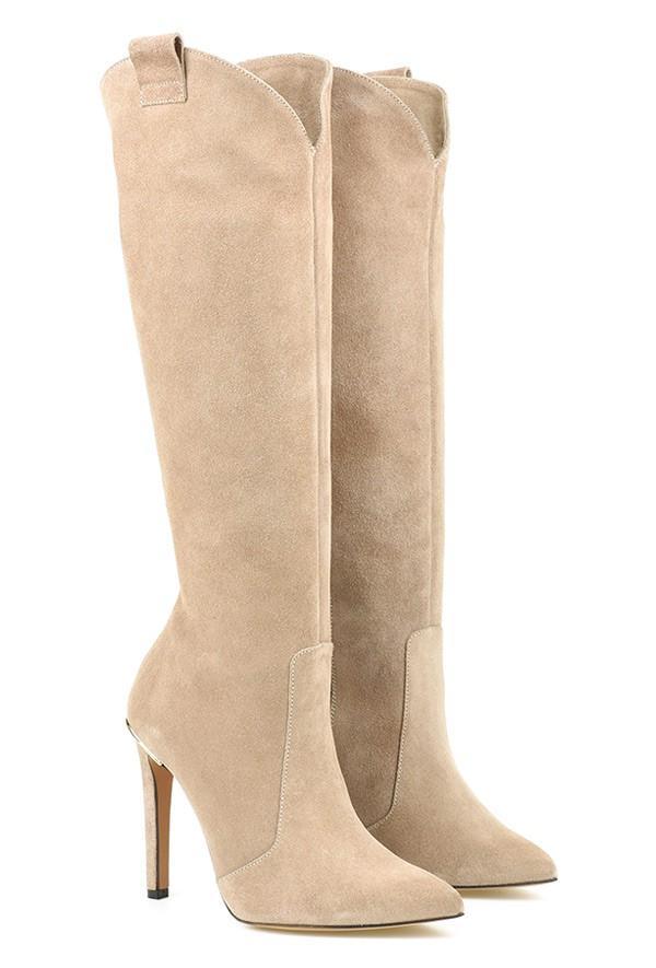 Valentina | Elegante Damen Stiefel aus Wildleder mit High Heel