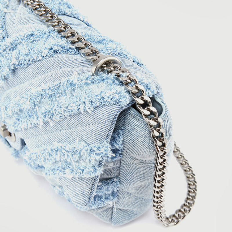 Macy - Elegante hellblaue Denim-Umhängetasche für Damen