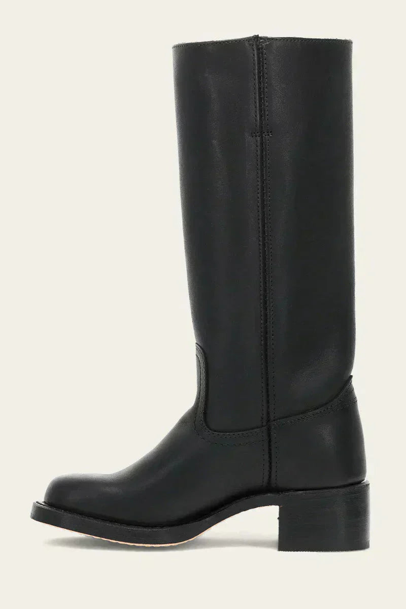 Damen-Lederstiefel im Westernstil mit Blockabsatz