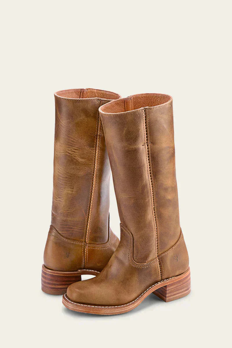 Klassischer Damen-Lederstiefel mit Blockabsatz | Handgefertigt