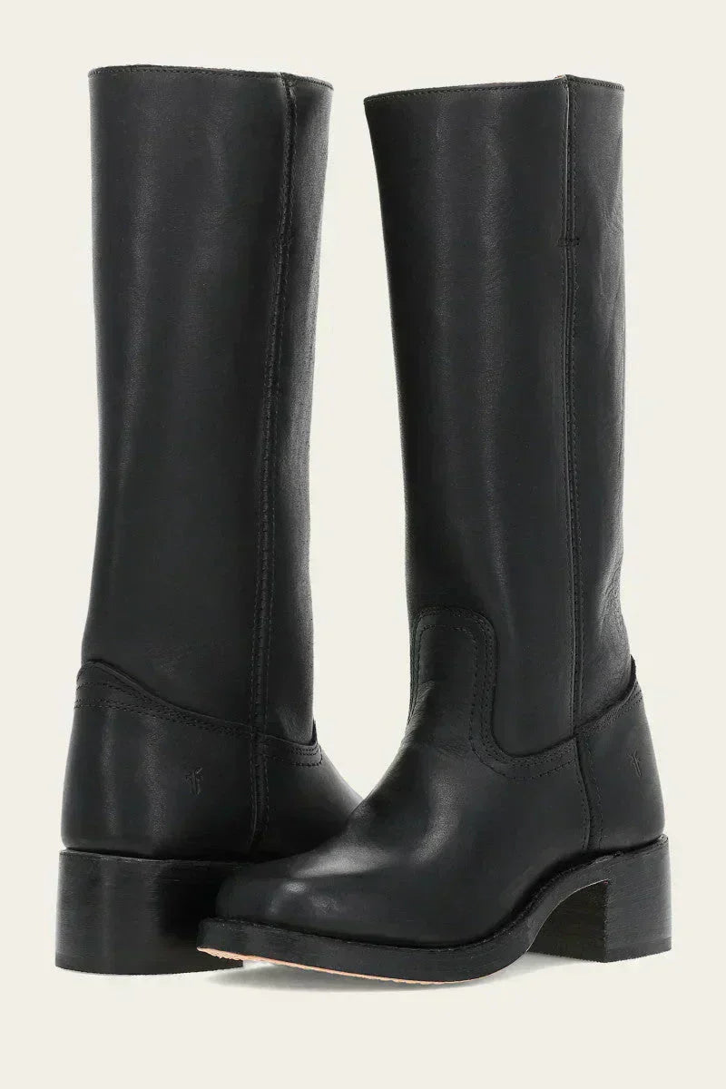 Klassischer Damen-Lederstiefel mit Blockabsatz | Handgefertigt