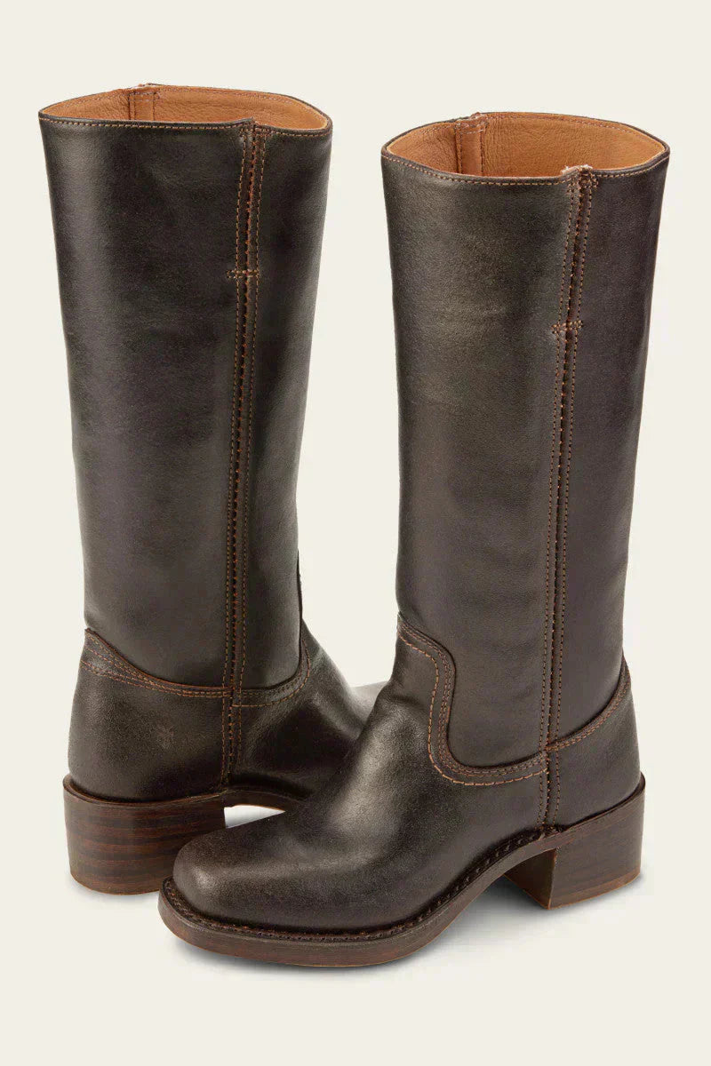Klassischer Damen-Lederstiefel mit Blockabsatz | Handgefertigt