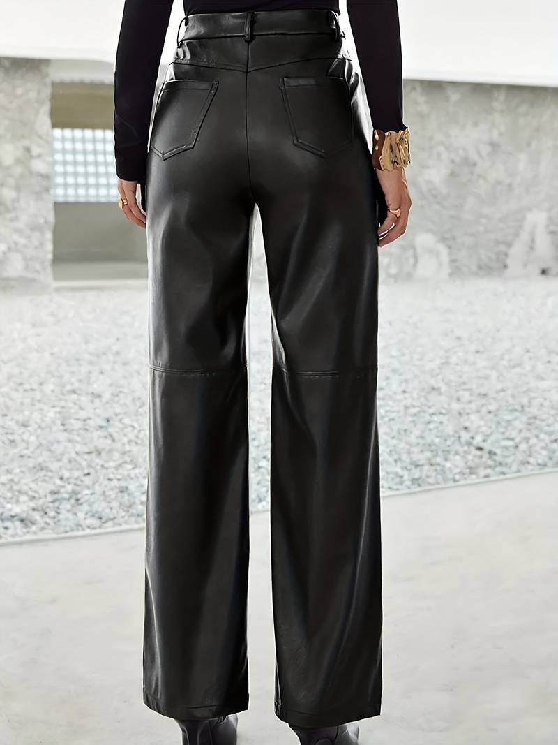 Alex | Stylische Schlaghosen aus Kunstleder für Damen