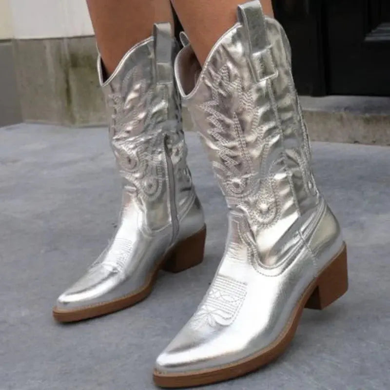 Geneva | Elegante Cowboy-Stiefel aus Metall
