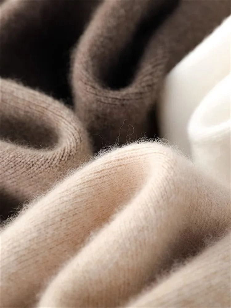 Elegante Feinstrickhose mit Hohem Bund und Weitem Bein – Luxuriöser Komfort für Alltag und Freizeit