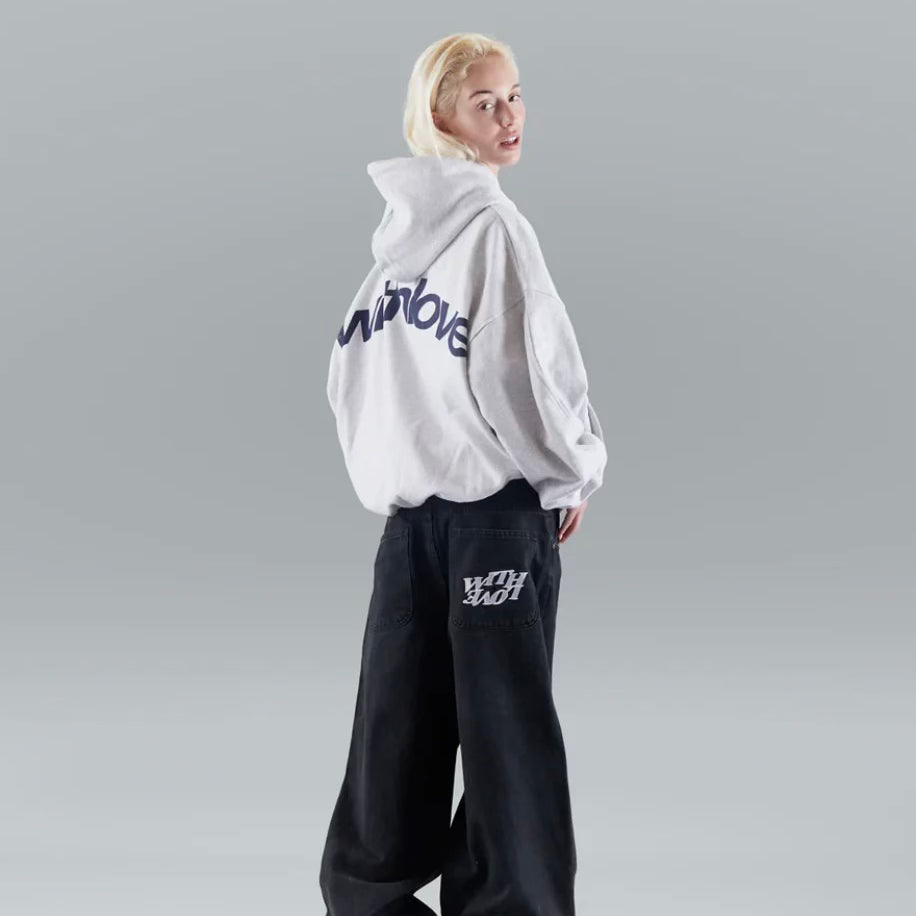 Oversized Hoodie mit „With Love“-Print