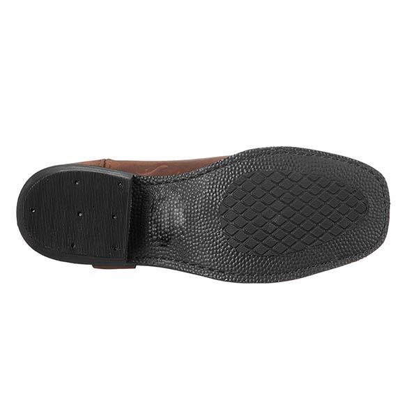 Damen-Mid-Cut-Lederstiefel im Bikerstil mit Harness-Detail