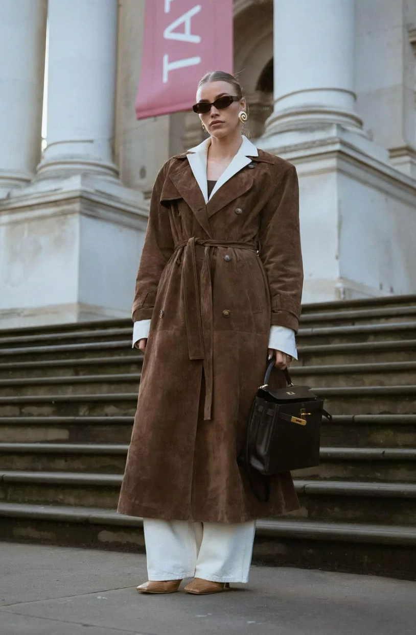 Lilu | Wildleder-Trenchcoat