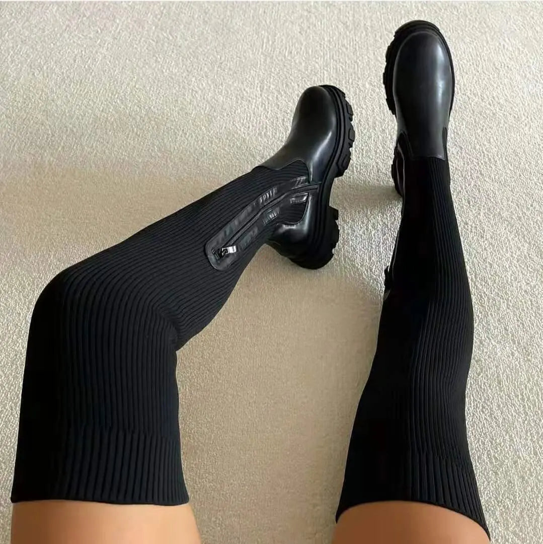 Charlotte | Stretch Strickstiefel