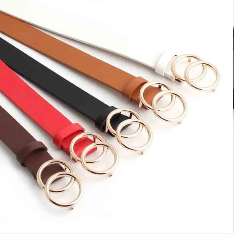 Schicker Aria Damen Ledergürtel mit modischer O-Ring-Schnalle