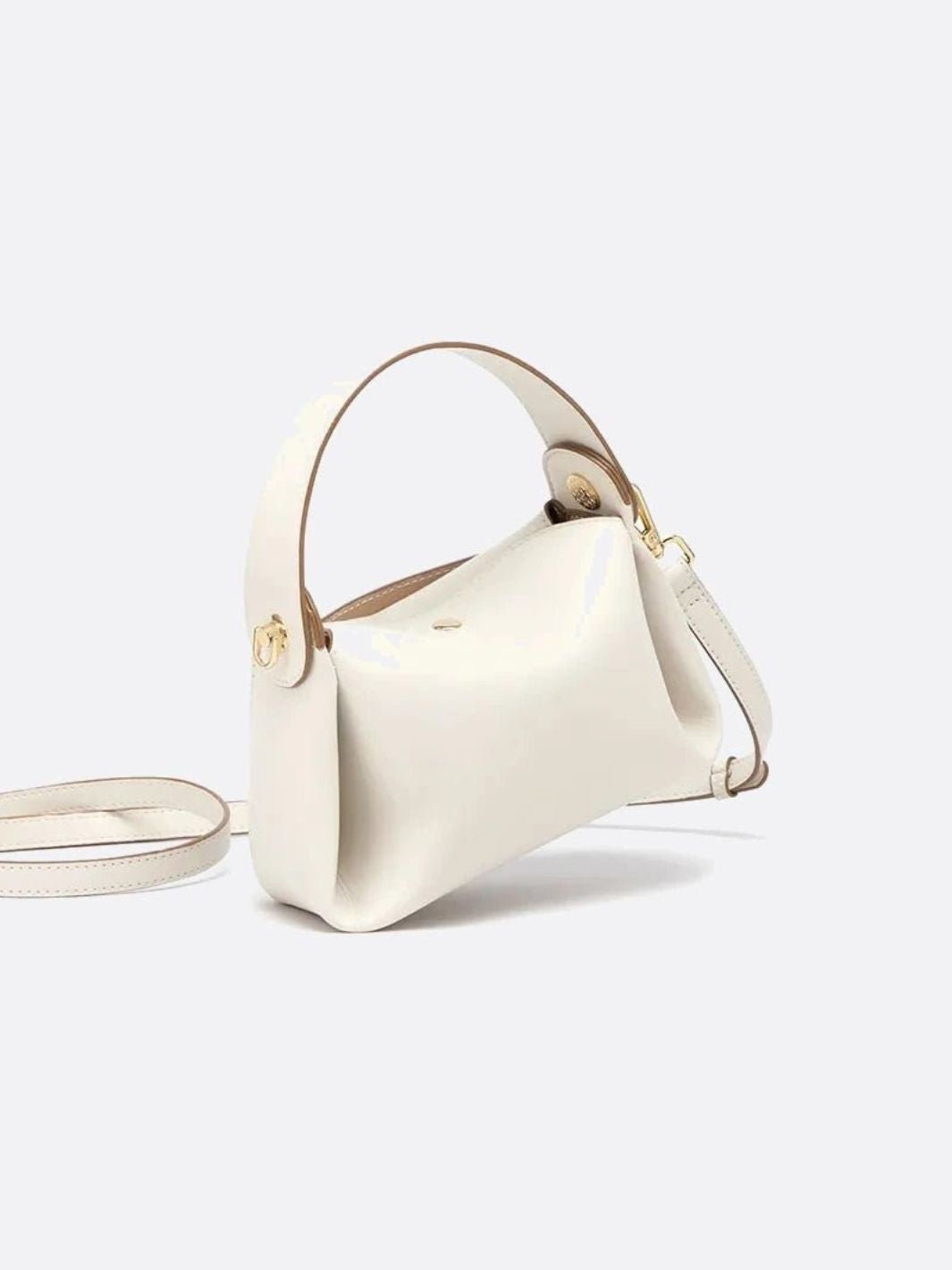 Kleine Weiße Leder Schulterhandtasche