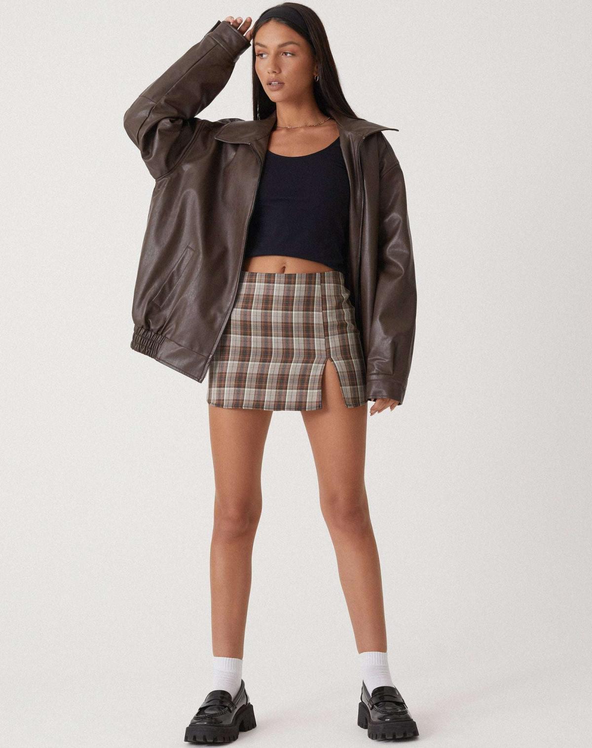 Clara | Oversized-Kunstlederjacke