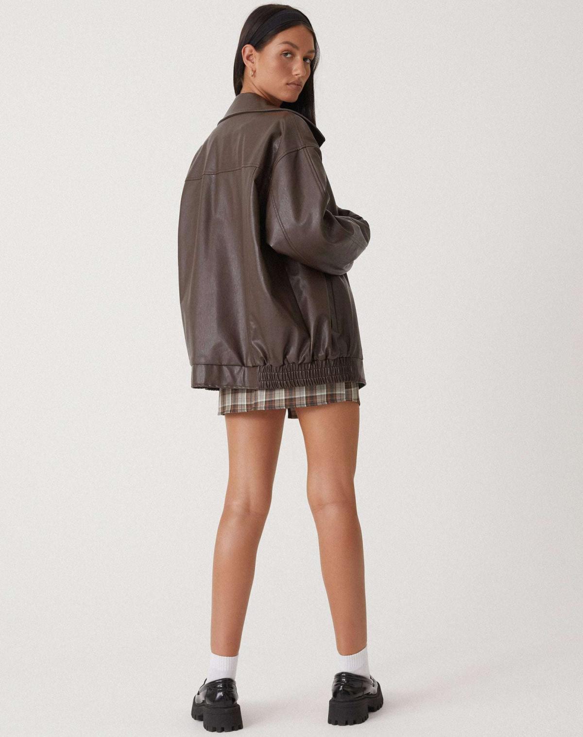 Clara | Oversized-Kunstlederjacke