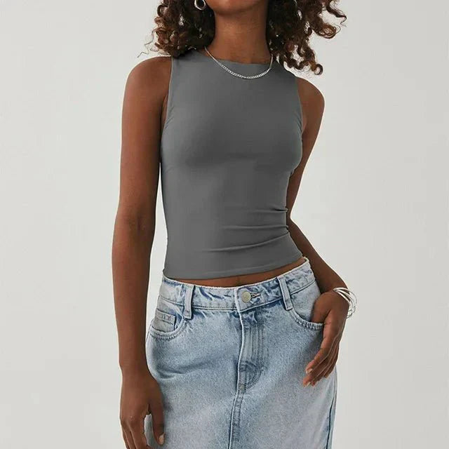 Nadja | Passendes ärmelloses Crop-Top